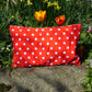 Housse de coussin +Pois rouge+